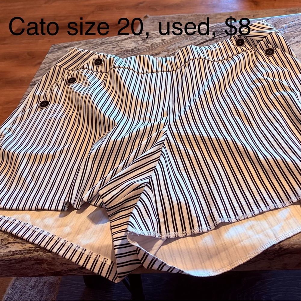 Cato Black and White Striped Women Shorts